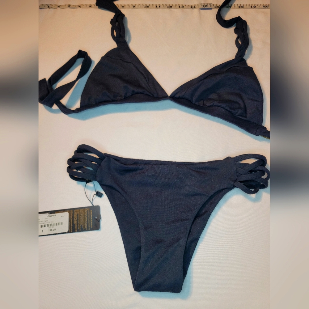 SoDeMel from Cabana - Macrame Halter 2pc swimwear - Black - LARGE - So De Mel